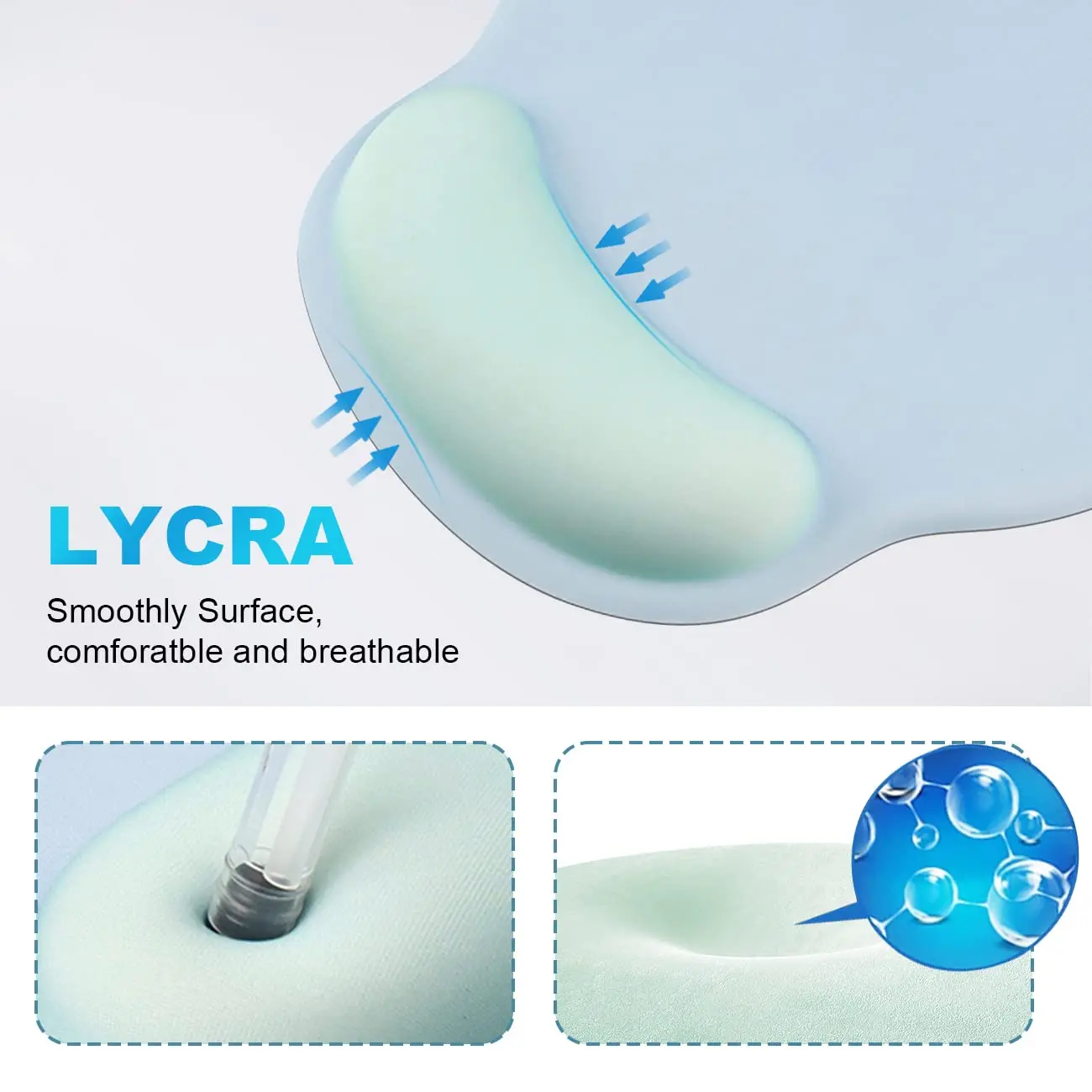 Fresh and Simple Office Mousepad with Silicon Wrist Support-Ergonomic Gaming Desktop Pad Non-slip Mouse Pad for Office and Home