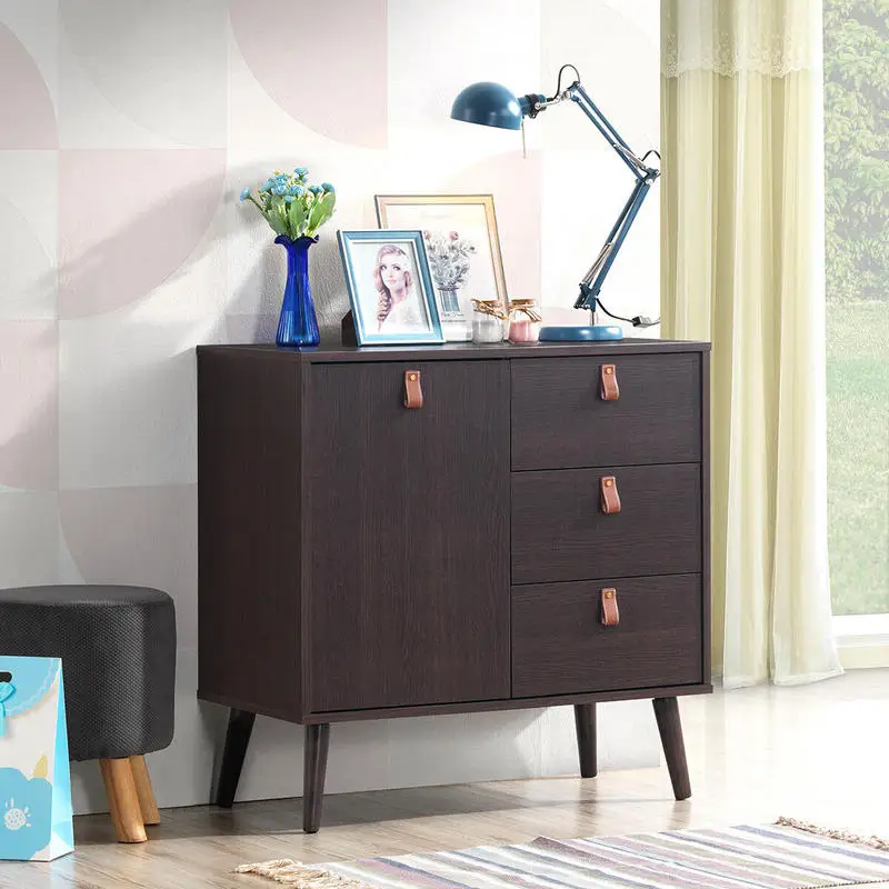 

3-drawer Sideboard Storage Display Cabinet-Brown