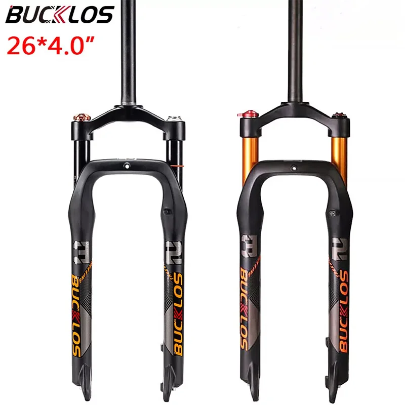 

BUCKLOS Touring Fat Bike Air Suspension Fork 26*4.0" Bicycle Front Fork Disc Brake 1-1/8" MTB Forks Cycling Accessories