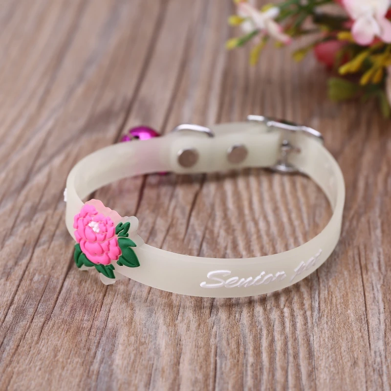 F92B Colar ajustável Segurança noite caminhada colares brilhantes leves luminosos anel silicone luminoso PET ANTI-LOST