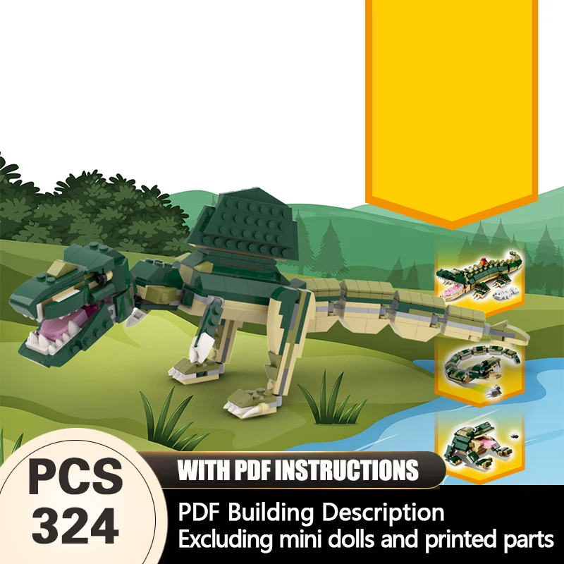 

Creators Animal Series Model MOC Building Bricks 4-In-1 Reptile Modular Technology Gifts Holiday Assemble Children Toys Suit