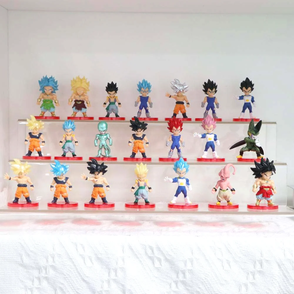 21pcs Dragon Ball Mini Figure Super Saiyan Goku Vegeta Broly Buu Action Figure Anime Figurines Ultra Instinct Model Gifts