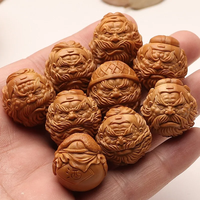

21Mm Olive Old Material Iron Stone Eight Treasures Zhong Kui Auspicious Ruyi Wealth Bracelet Ornament