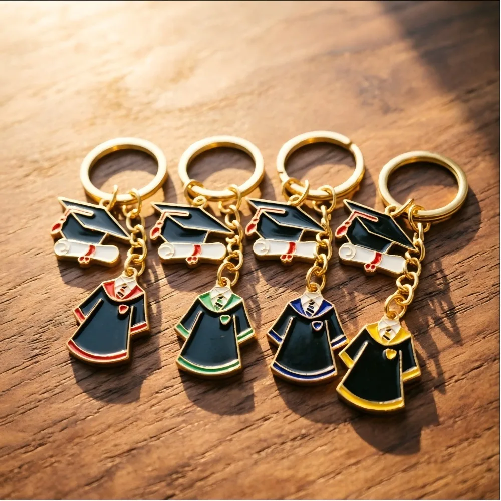 

Creativity Graduation Season Frosted Keychain Alloy Suede Bag Waist Pouch Street Stall Key Ring Custom Wholesale Souvenir Gift