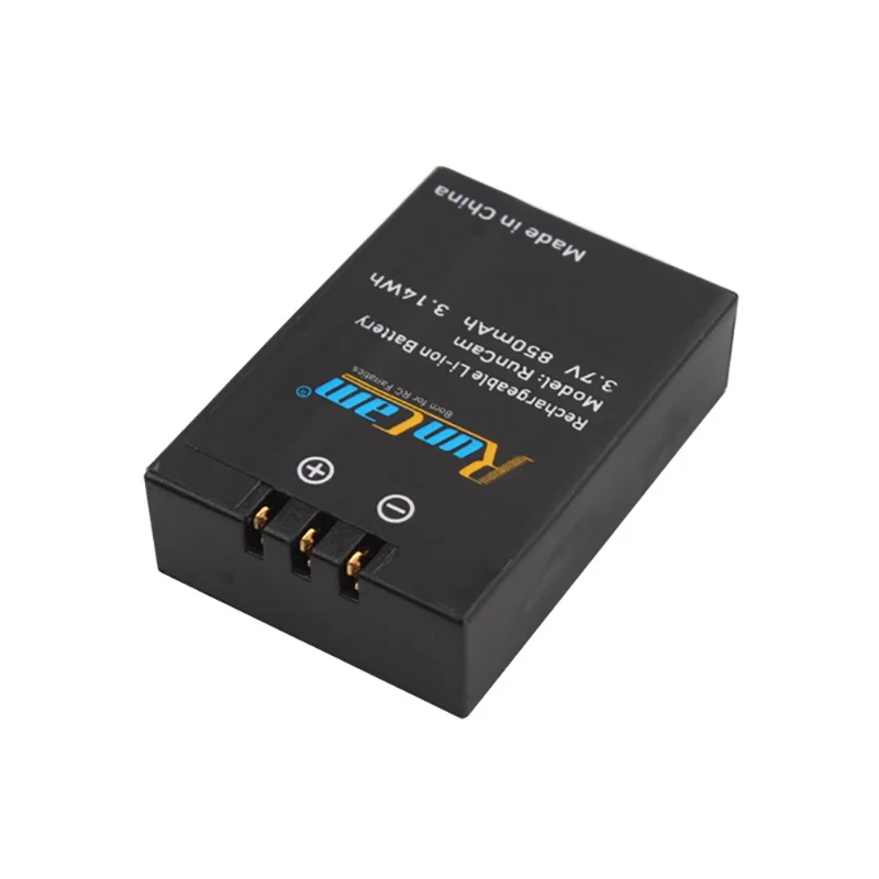Runcam-batería recargable de repuesto para cámara de acción 2 3s, 3,7 V, 850mAh, 3.14Wh, batería de iones de litio, RC2-09, modelos RC, accesorios