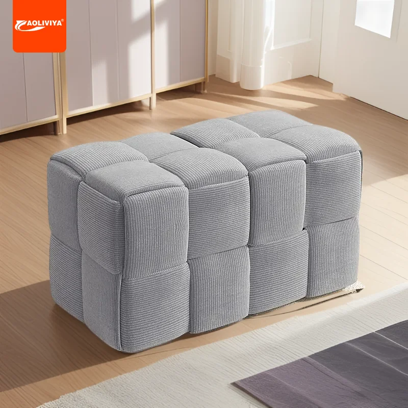 

AOLIVIYA Durable Sofa Footstool Comfortable Modern Shoe Changing Stool Stylish Sofa Ottoman For Home Living Room Office High Qua