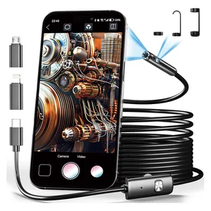 بورسكوب السيارات Borescope ، جهاز التفتيش ، كاميرا Apple ، iPhone ، IOS ، الهاتف الذكي ، Android ، النوع C ، السيارات ، الهاتف المحمول ، 8 مم ، 1080 بكسل أفضل 10 محول فيديو 8 مم مبيعا - رقم 7