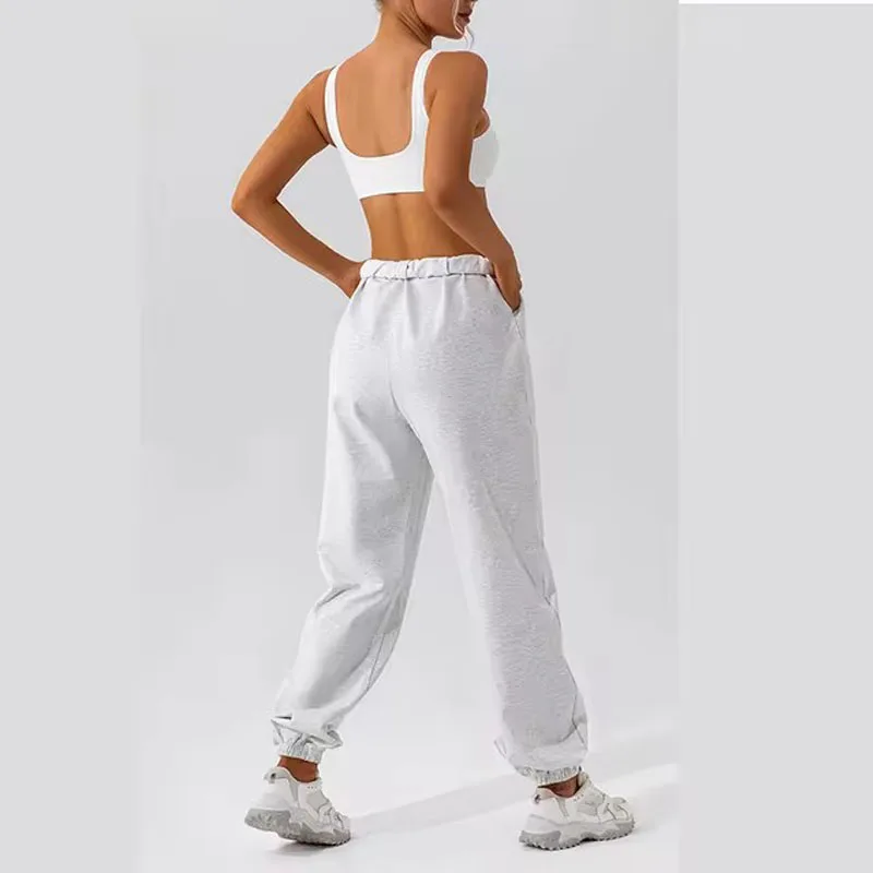 New waist cinching loose sports sweatpants for women outdoor casual versatile straight leg pants for women