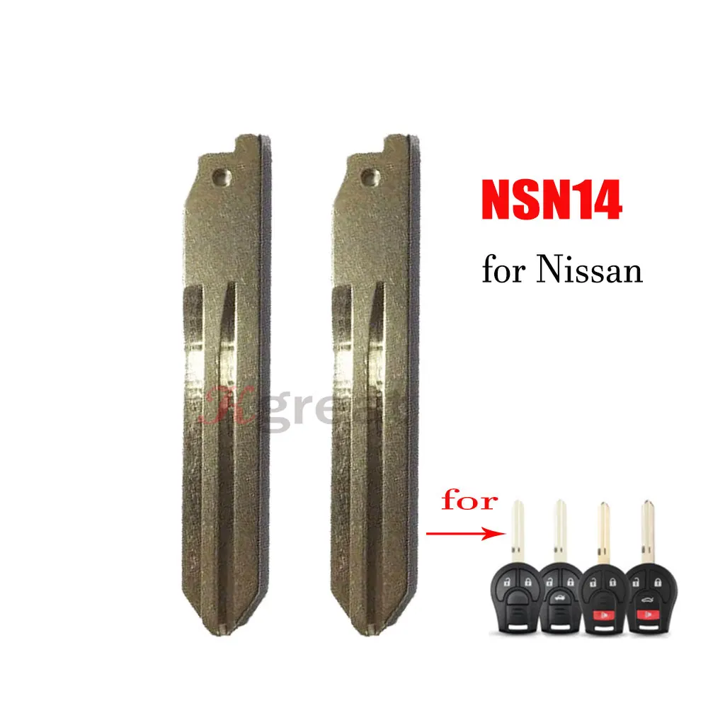 10pcs/lot Key Balde for Nissan Versa Sentra Altima Tiida Maxima Replacement NSN14 Blade Uncut Flip Blank Smart Remote Key Blade