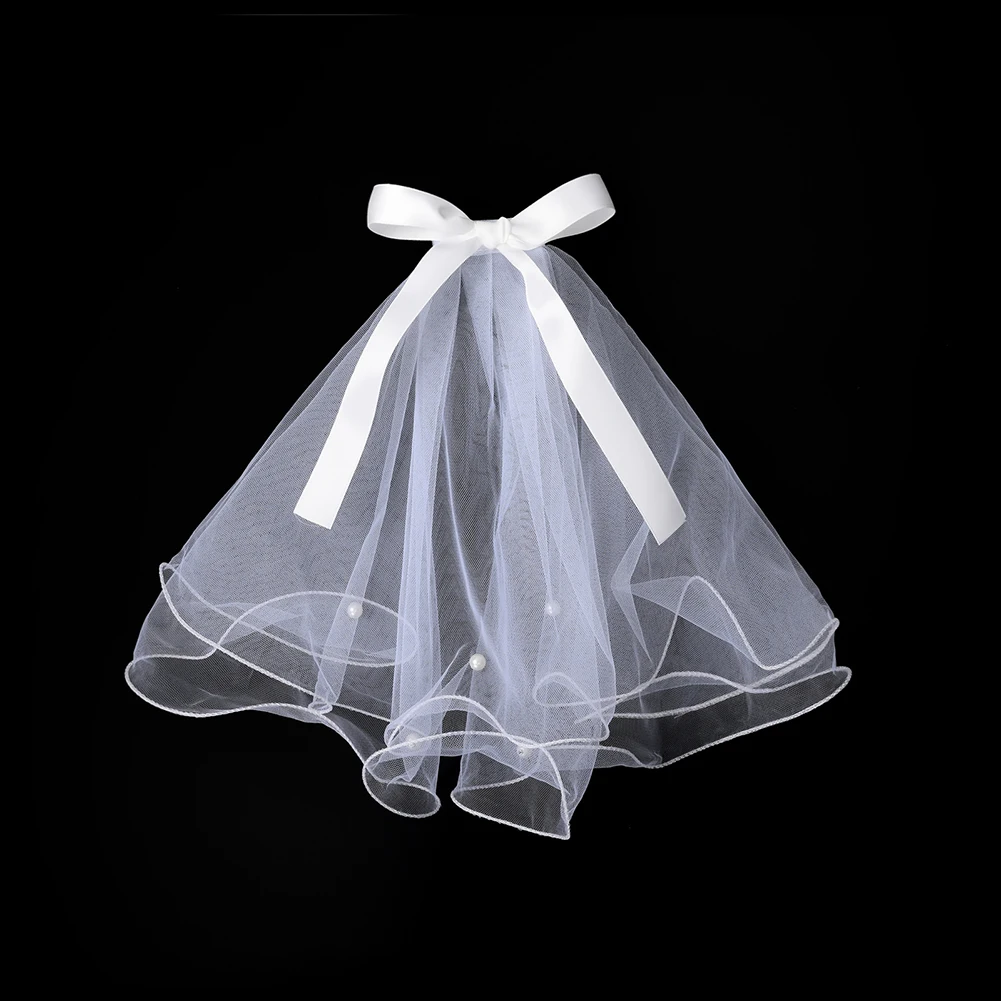 Pet Wedding Veil With Clip Handmade Bow Veil For Valentine Day Wedding Party Decoration