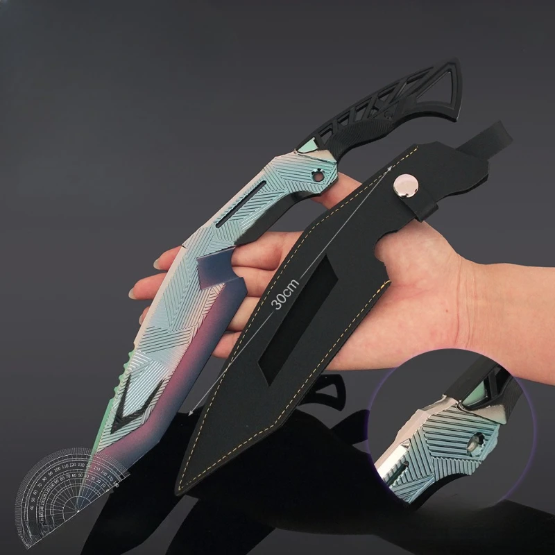 30cm/8.11in arena breakout jogo periféricos cem forjados nepalês punhal coldre versão corpo machado espada arma de metal modelos presentes