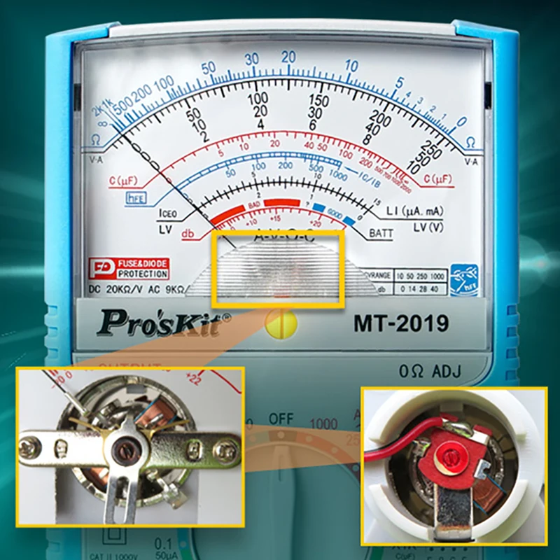 Multimeter Po\'sKit MT-2019 Pointer Type 24th Gear Safety Standard Professional Ohm Test Meter DC AC Voltage Mechanical Tester