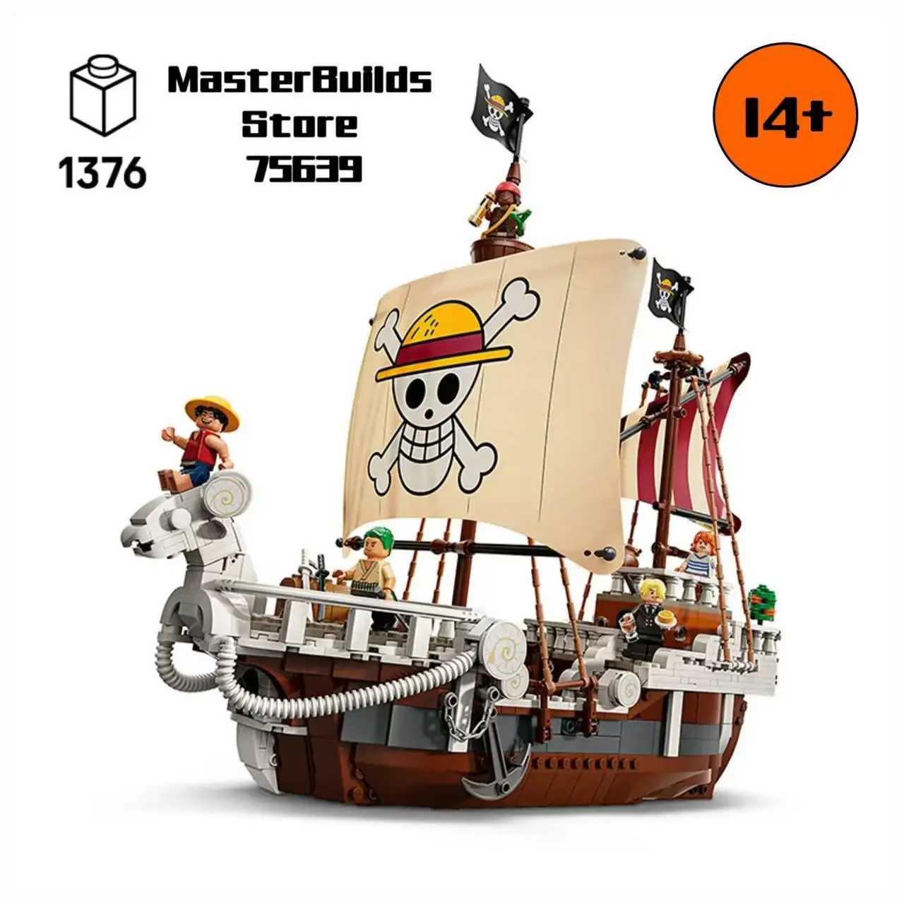 MINISO 75639 Advance Merry Pirate Ship Building Block Set, cadeau de Noël et d’anniversaire, cadeau d’Halloween