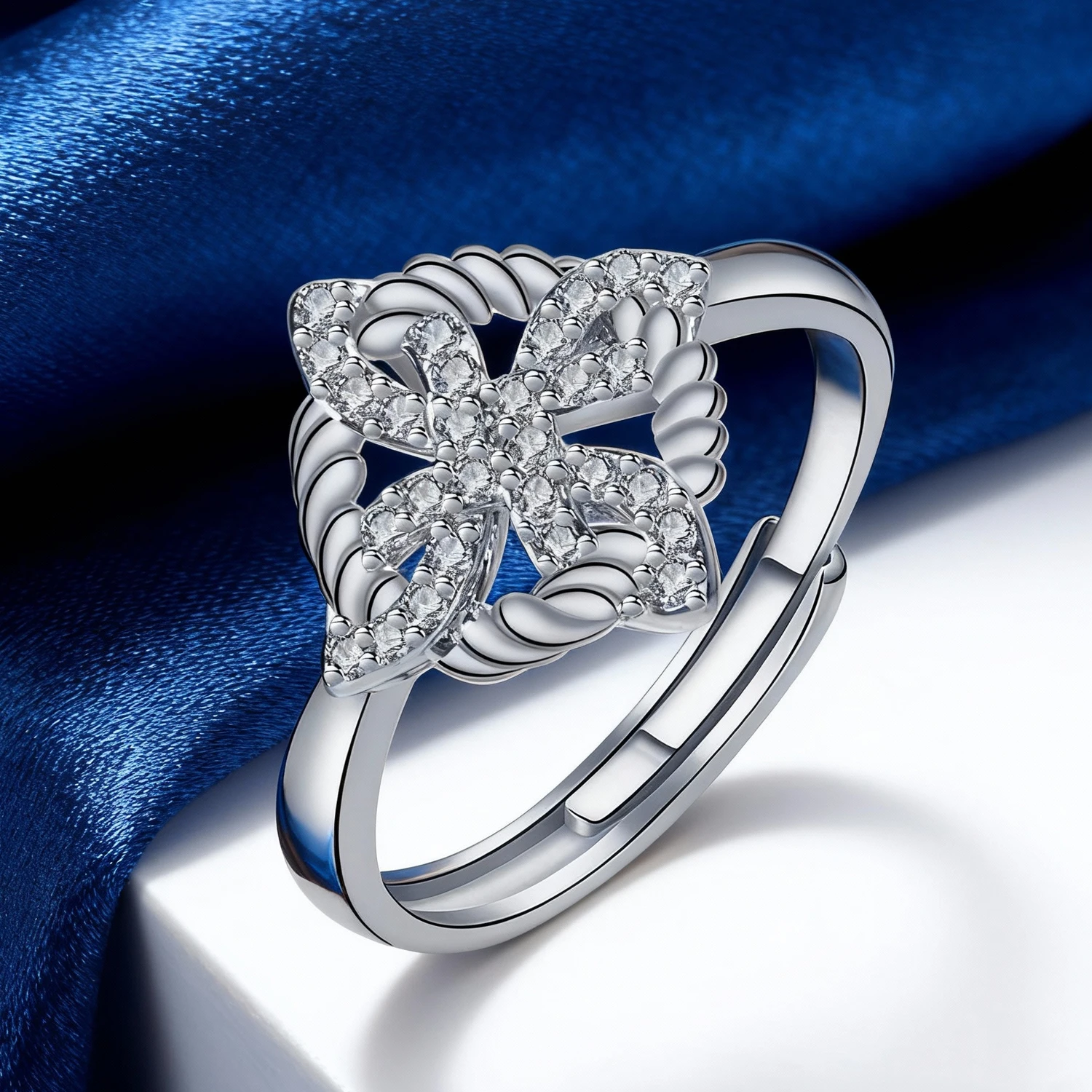 خمر التايلاندية الفضة الساحرة عقدة خواتم للنساء كامل مطعمة زركونيا خاتم السحر ويكا حماية تميمة مجوهرات هدية #3