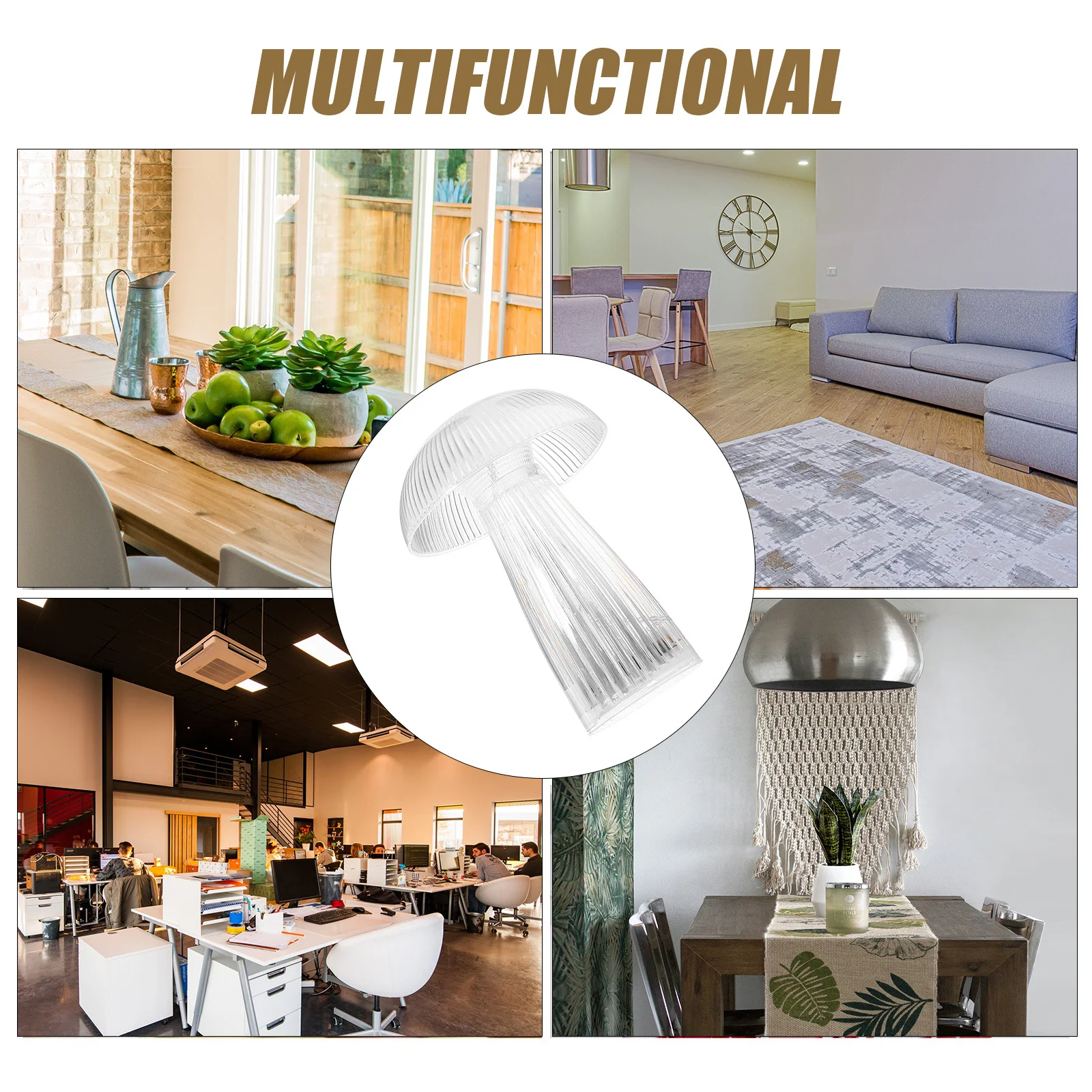 

Small Night Light Clear Mushroom Jellyfish Design Bedside Lamp Aesthetic Lamp For Bedroom Decor