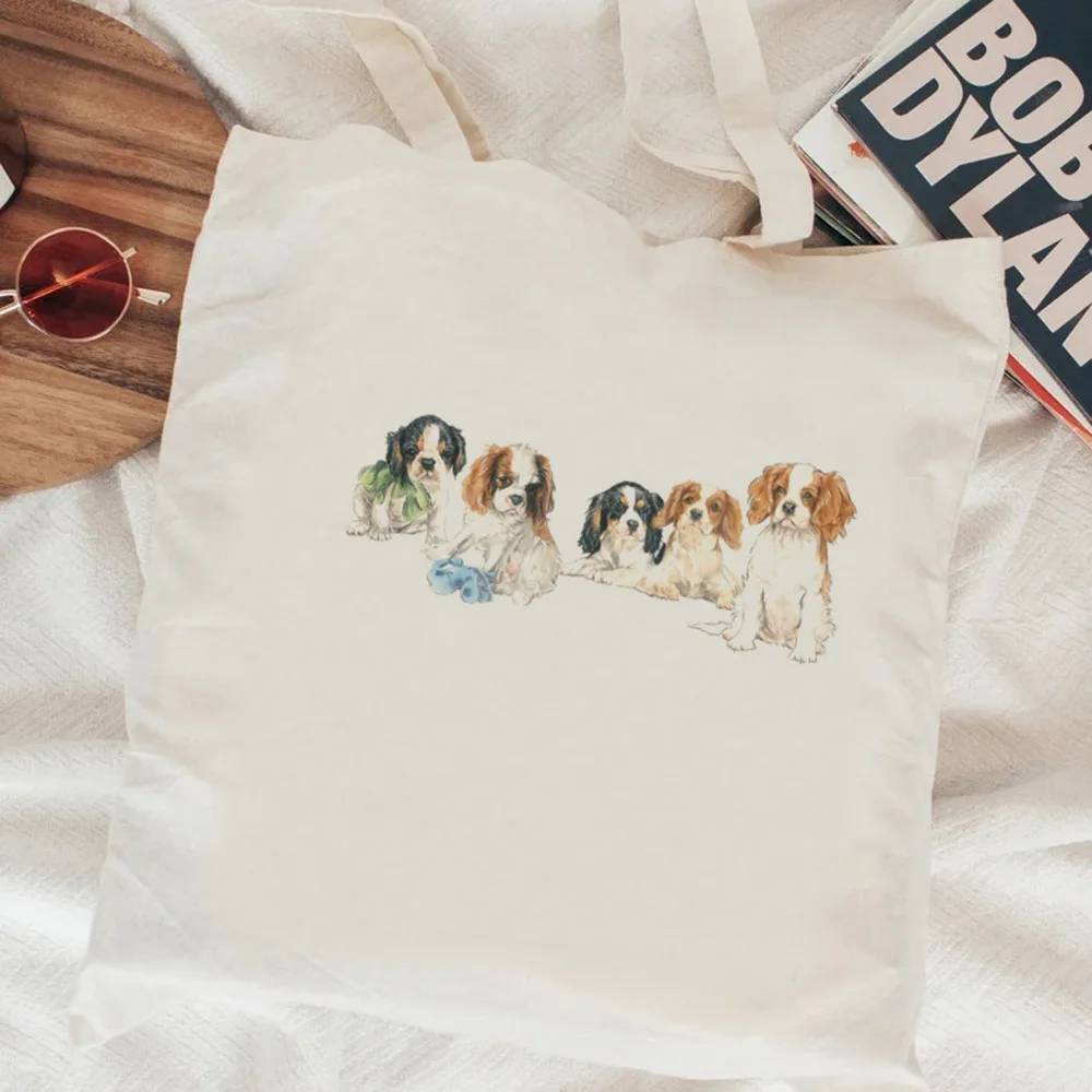 Cavalier King Charles Spaniel Dog shopping bag recycle bag grocery shopper canvas bag ecobag sac cabas sacola sac toile