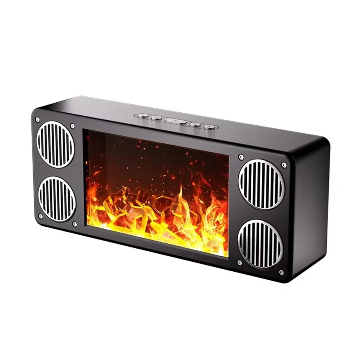 

Panoramic 360° Stereo Surround Bluetooth Speaker with Flame Fireplace Effect Home HIFI Subwoofer Support TF USB AUX Play