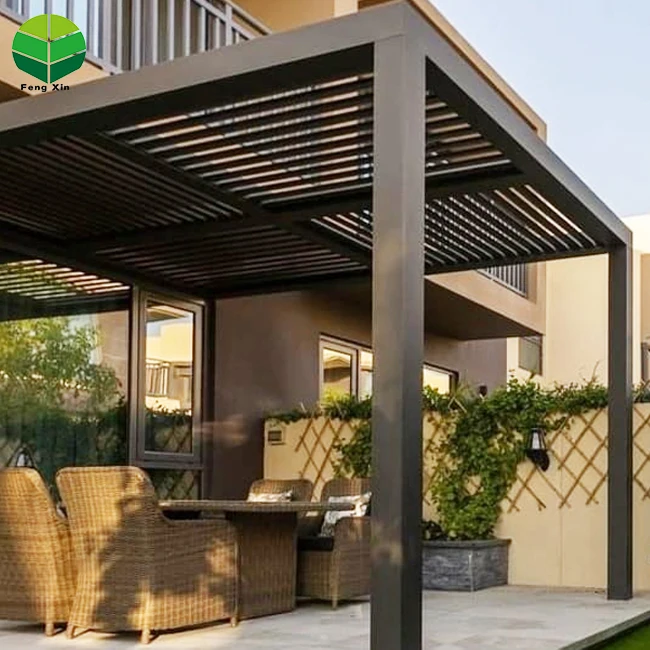 

Bioclimatic Pergola Motorized Patio Aluminum Waterproof Garden Outdoor Louver Roof Gazebo Pergola Outdoor