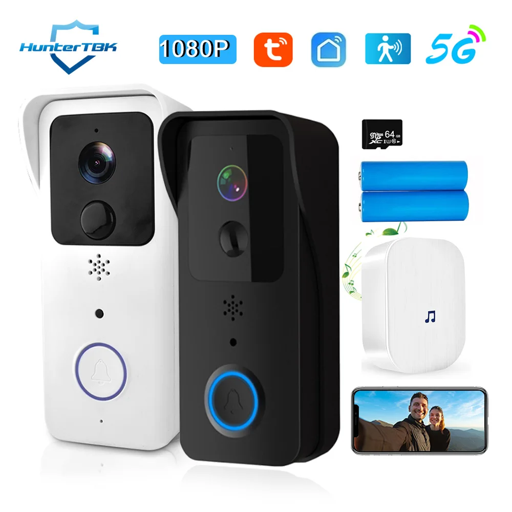Graffiti Smart 1080P Wireless Video Doorbell Waterproof 5G Dual band Intercom WIFI Night Vision