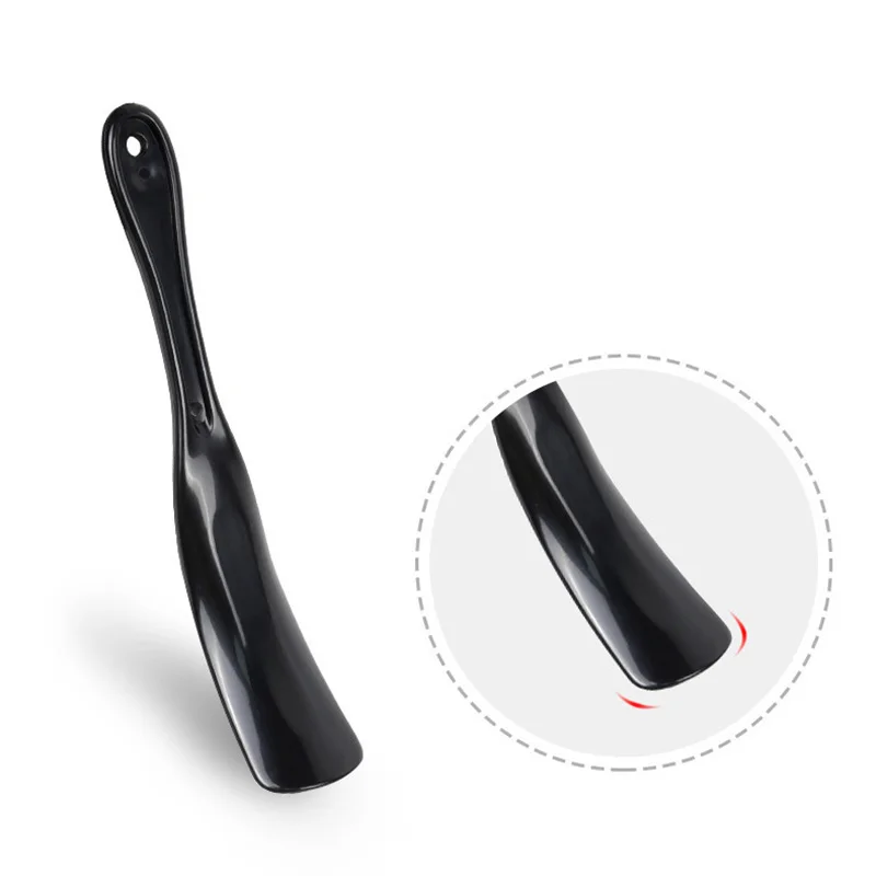 1pcs Plastic Shoe Puller Flexible Sturdy Slip Shoe Horns Long Shoe Horn Spoon Shape Shoehorn Shoe Lifter Professional Black