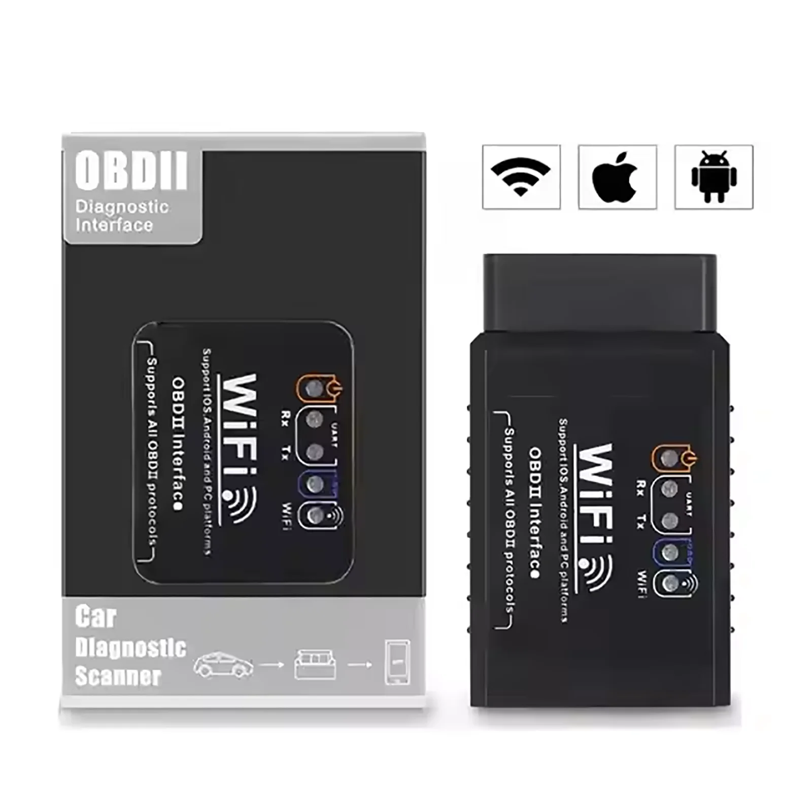 OBD2 WIFI ELM327 V1.5 Scanner OBD2 Car Fault Detection Instrument Check Engine Light Code Reader Diagnostic Tool For IOS/Android