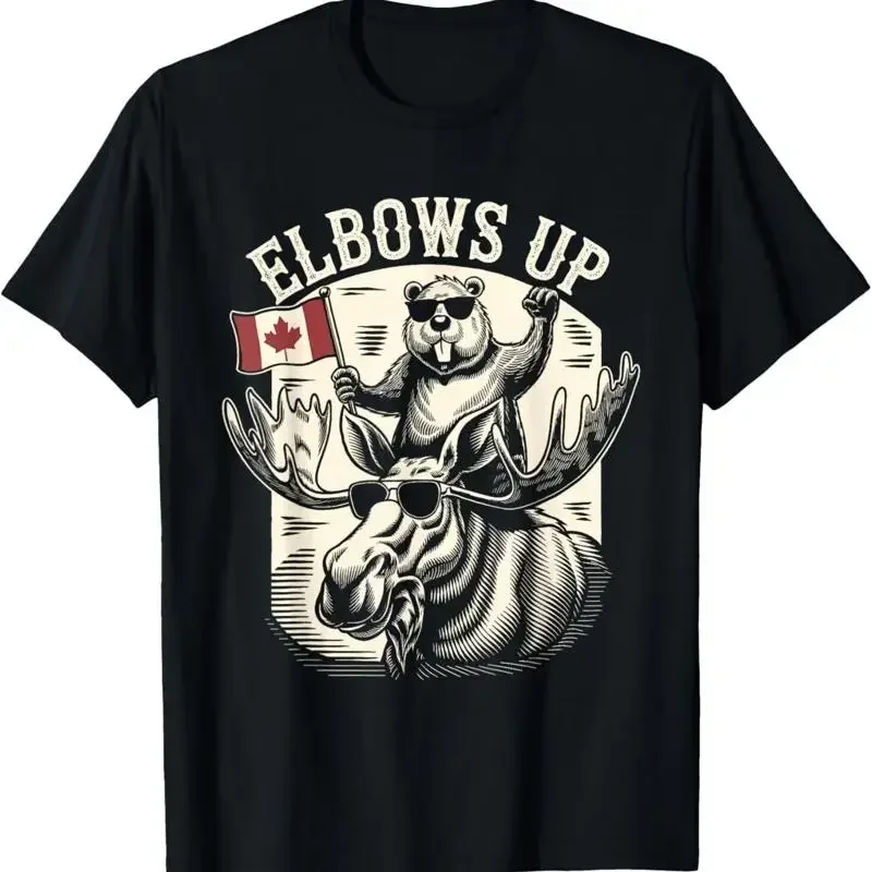 Elbows Up Funny Canada Beaver And Moose T Shirt
