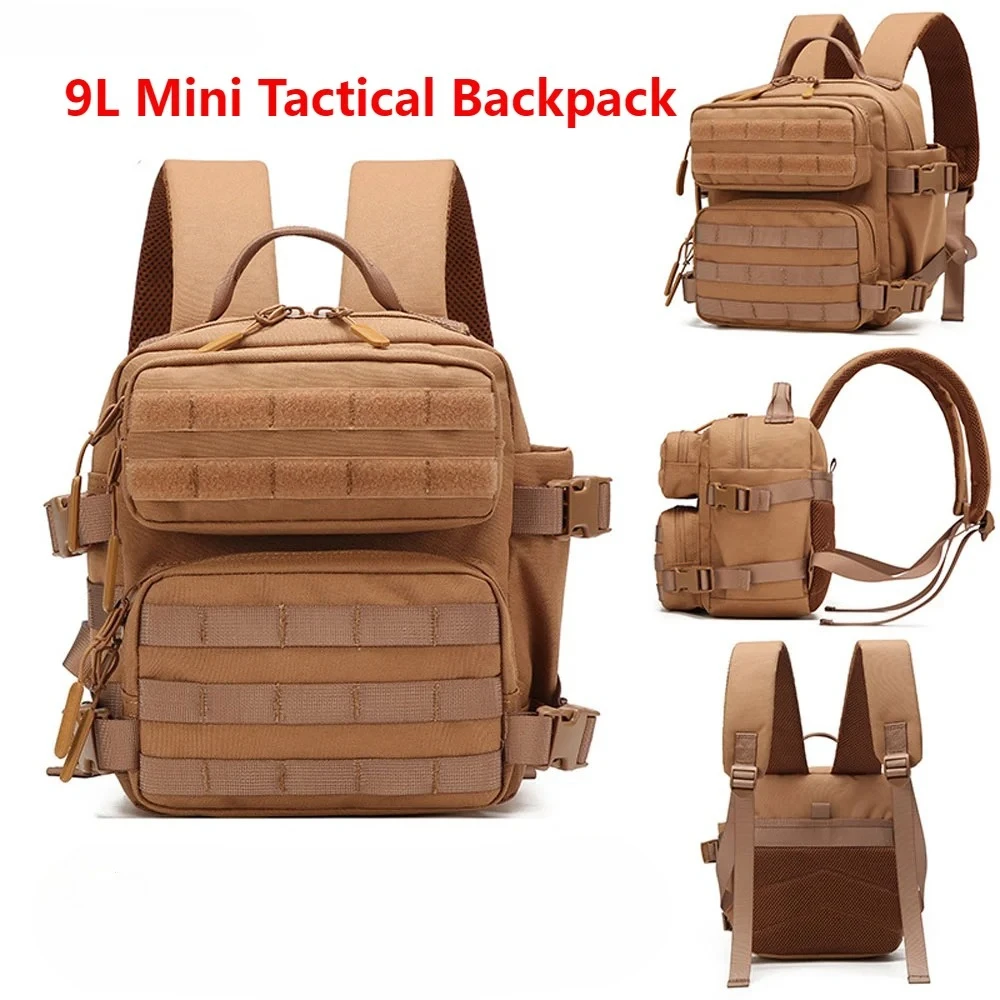 9L Mini Tactical Backpack Small Gym Bag Fitness Portable Backpack With Molle System For Hiking, Camping, Traveling, Daily Use