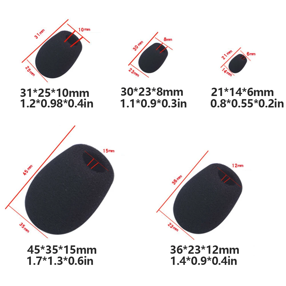 10 قطعة رغوة ميكروفون صغير يغطي هيئة التصنيع العسكري حامي استبدال سماعة الزجاج الأمامي الإسفنج يغطي غطاء ميكروفون لاجتماع هيئة التصنيع العسكري