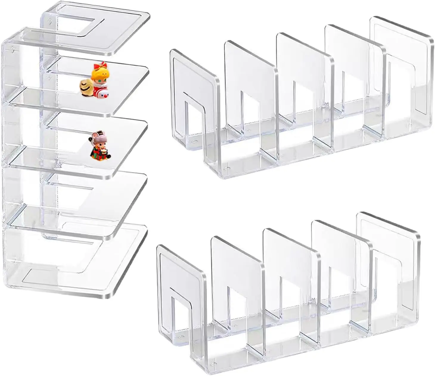 Clear Acrylic Desk File Sorter, Sturdy Desk File Organizer, Purse Handbag  Divider File Folder Rack for  Office Kitchen Supplies