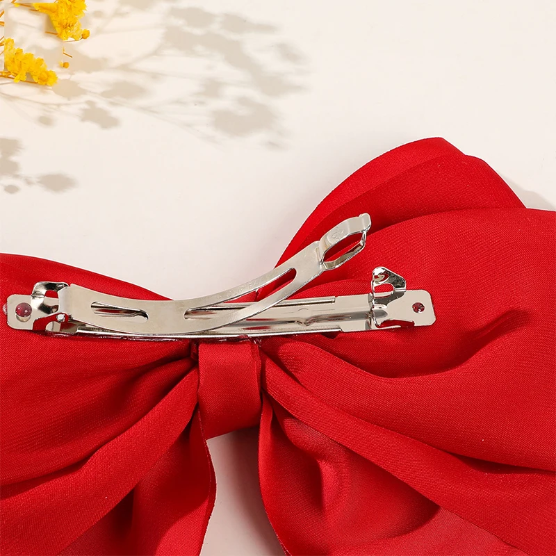 Big Satin Bowknot Hair Clip Korean Multi Layer Hair Pin Hair Bows Fashion Bow Hair Clip Girls Hair Accessories Sweet Spring Clip