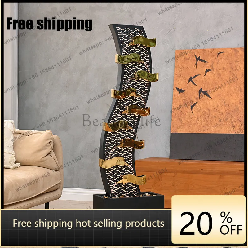 Modern simple flowing water ornament circulating water light luxury water feature living room entrance TV cabinet decoration