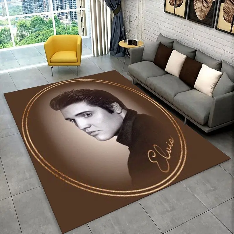 Retro The King E-Elvis Presley Non-Slip Area Rug for Living Room,Bedroom,Playroom,Soft Carpet Floor Mat Home Decor Rug  Room