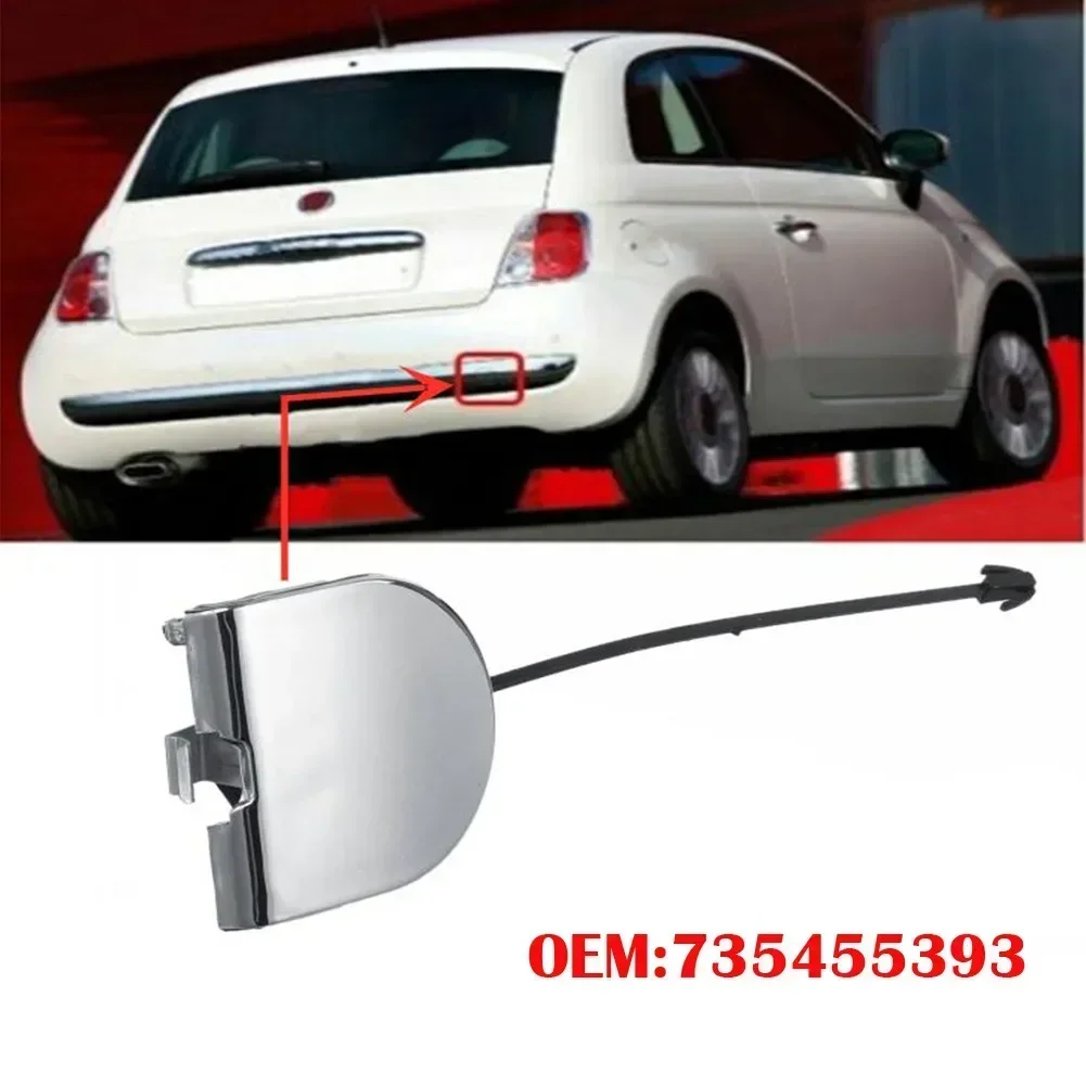 Cubierta de gancho de remolque trasero de coche, parachoques trasero, Ojo de remolque, piezas exteriores, para Fiat 500, 2007-2012, 735455393