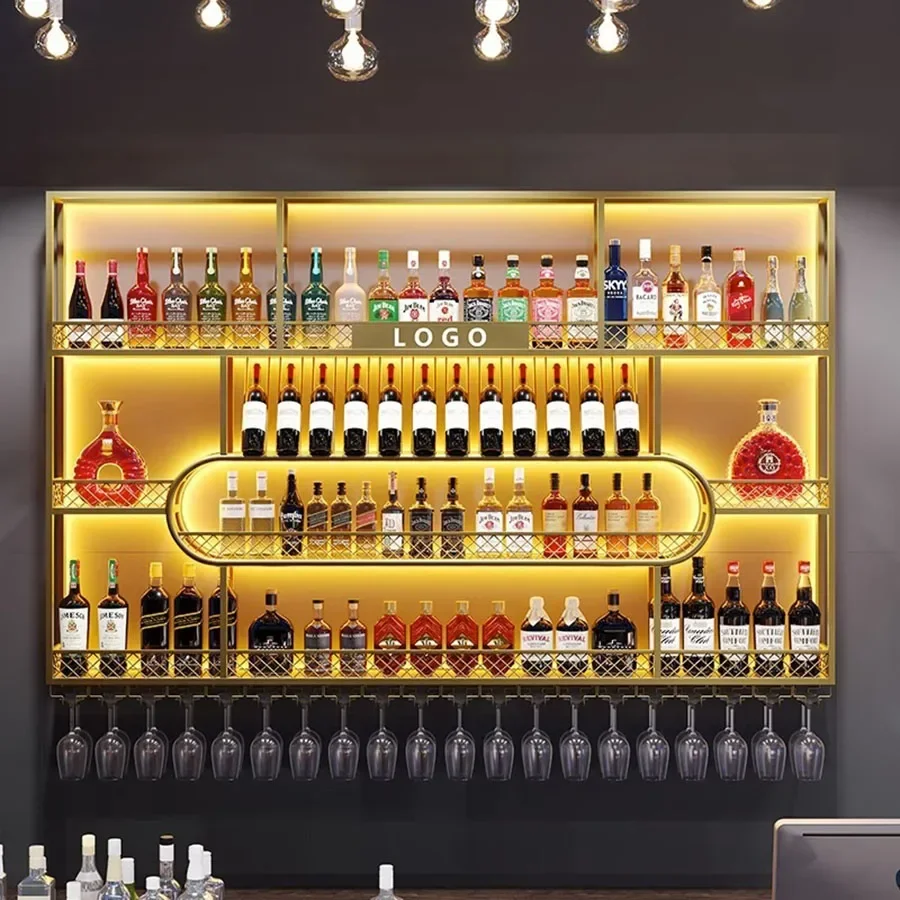 

Houses Handmade Bar Cabinet Industrial Living Room Vertical Metal Modern Mobile Narrow Wine Rack Square Vitrina Ideas Furniture