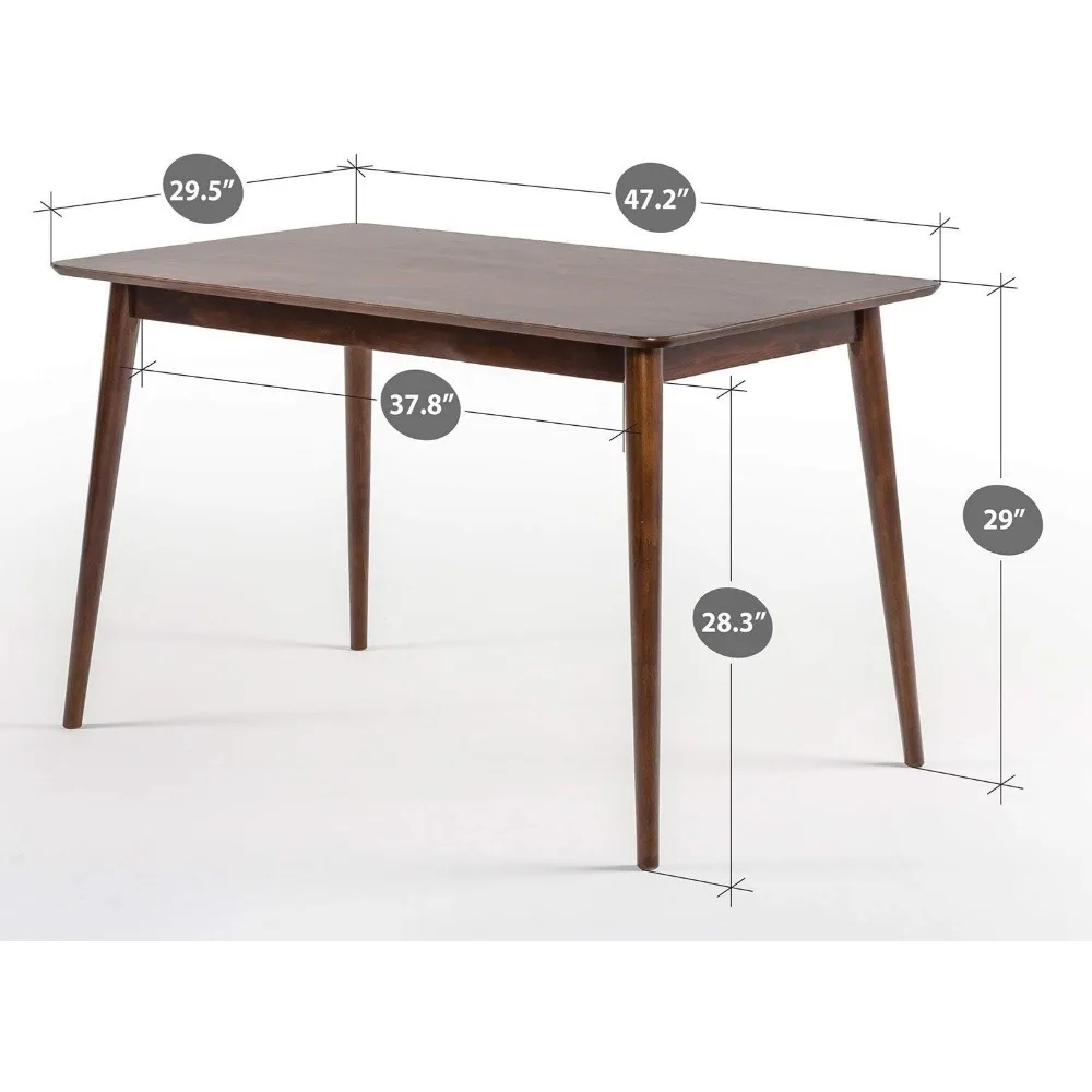 ZINUS Jen 47 Inch Dining Table, Solid Wood Kitchen Table, Easy Assembly, Espresso