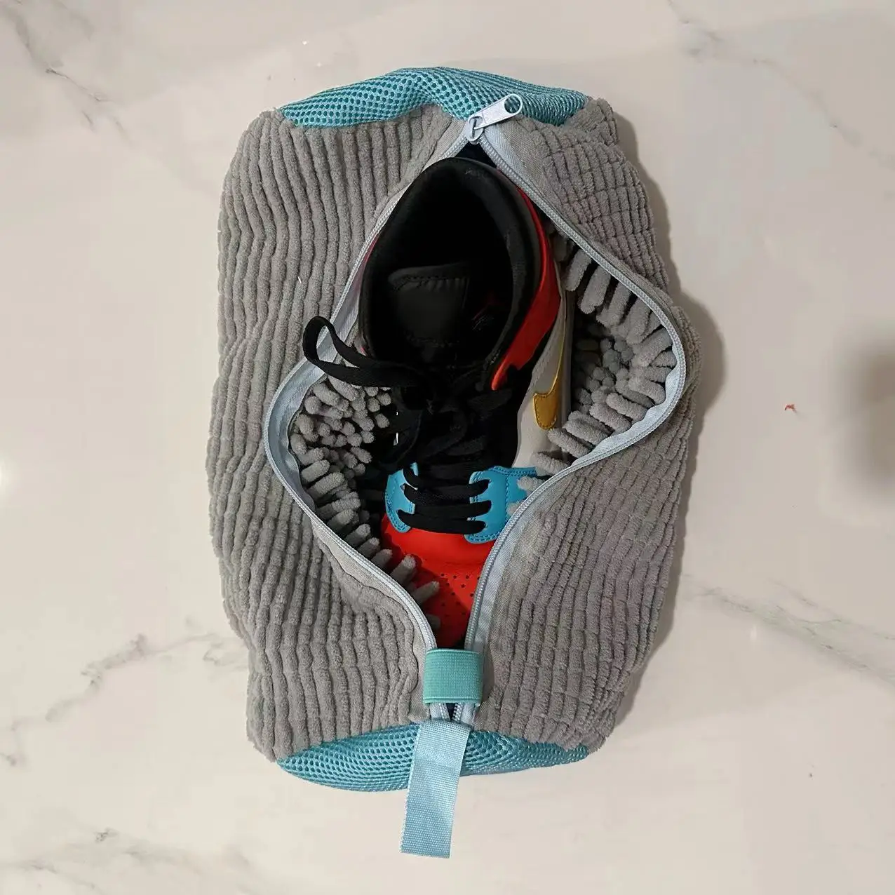 Новая сумка для обуви из синели на молнии, детская сумка для обуви для ленивой машины, защита от деформации, сумка для стирки