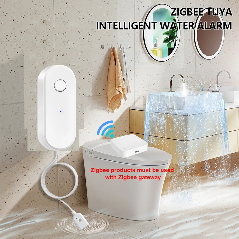 Zigbee Water Sensor Leak Detector Tuya Smart Wireless Water Level Leakage With Smart Life App Alert Work With Zigbee Gateway