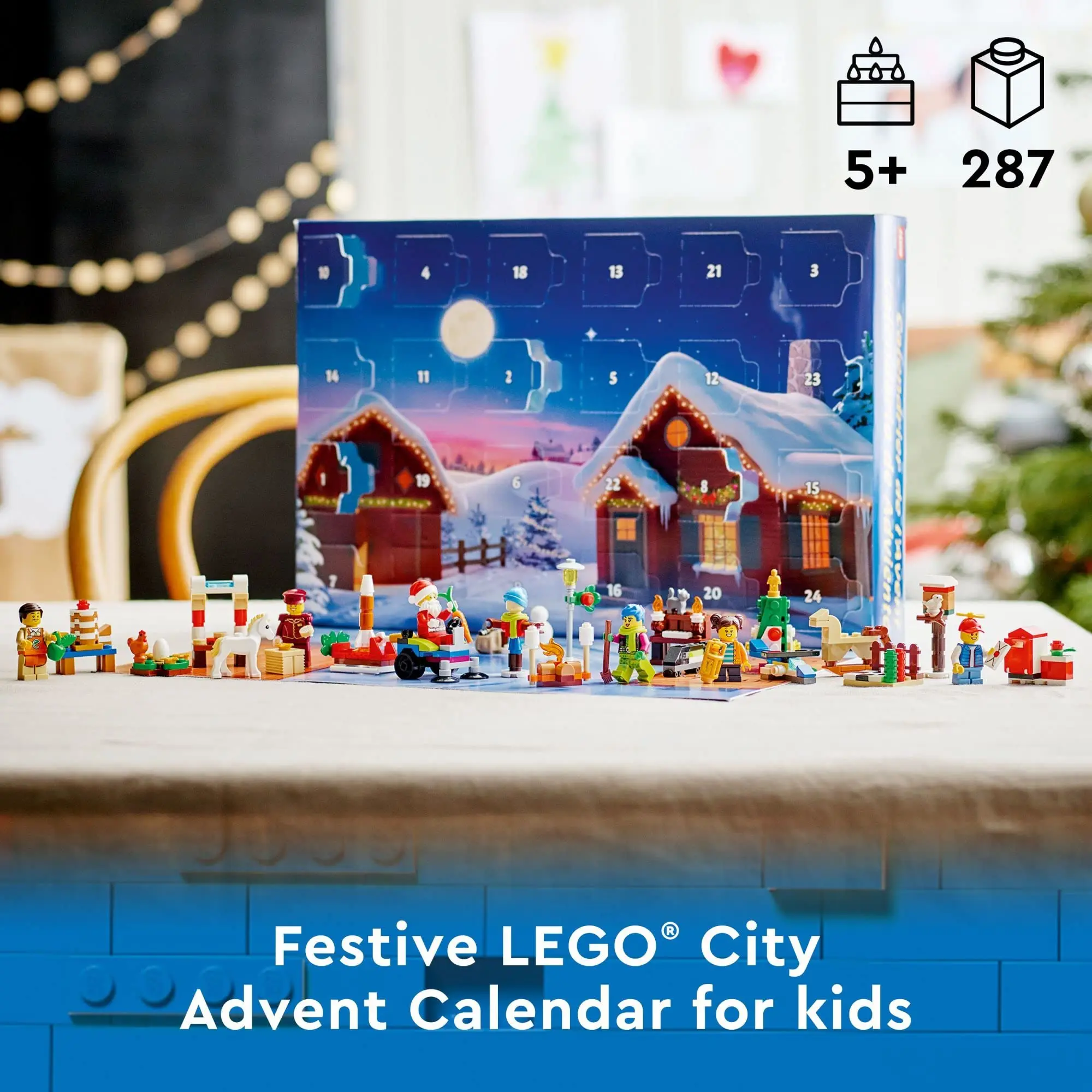 LEGO City Advent Calendar Children Building Blocks Toys 60352 a City Playmat and 5 City TV Characters Birthday Gift (287 Pieces)