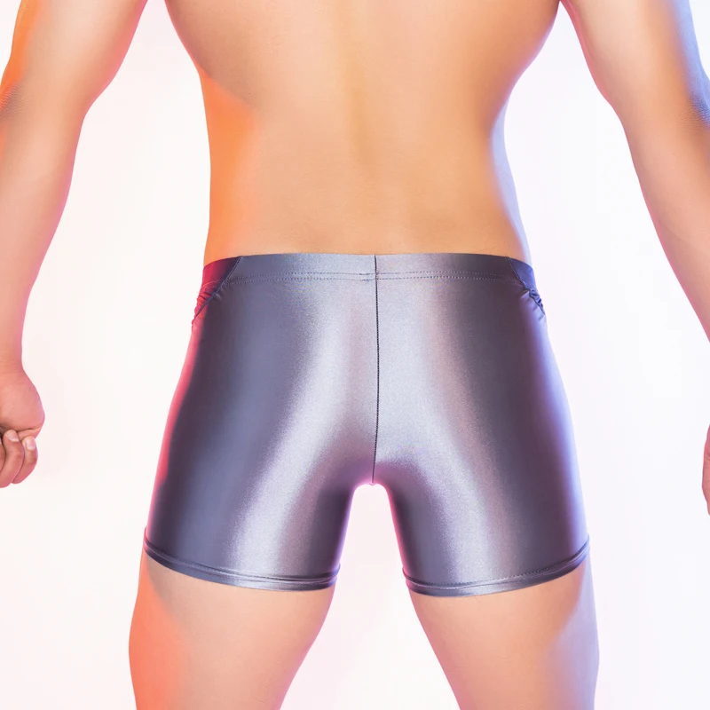 Men\'s Boxers Sexy Oil Glossy Sheer Panties Silky Breathable Summer Underwear Ultra-Thin Transparent Underpants underwear men