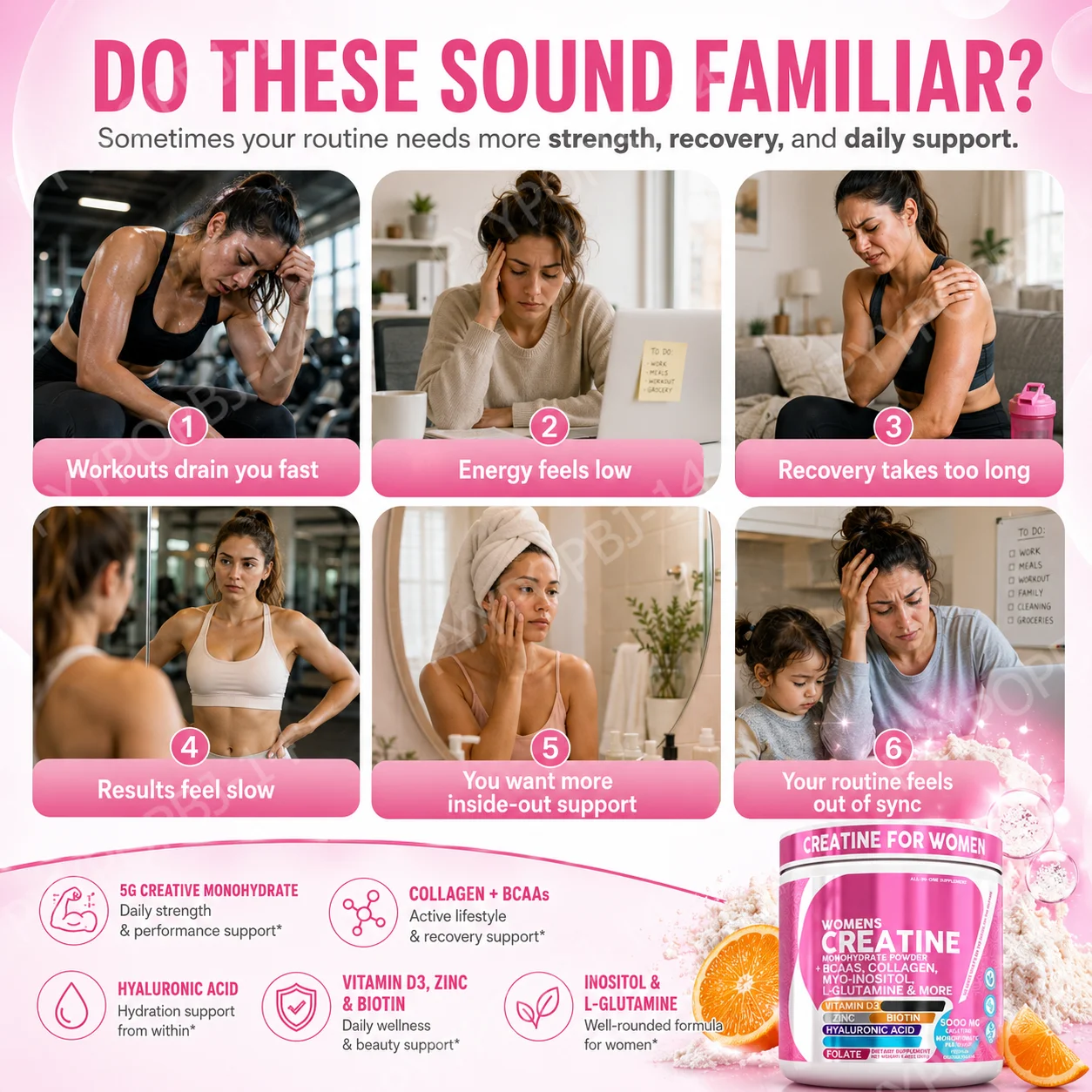 Woman Creatine Powder 269g Con - Nutrition Workout ulasan dan harga