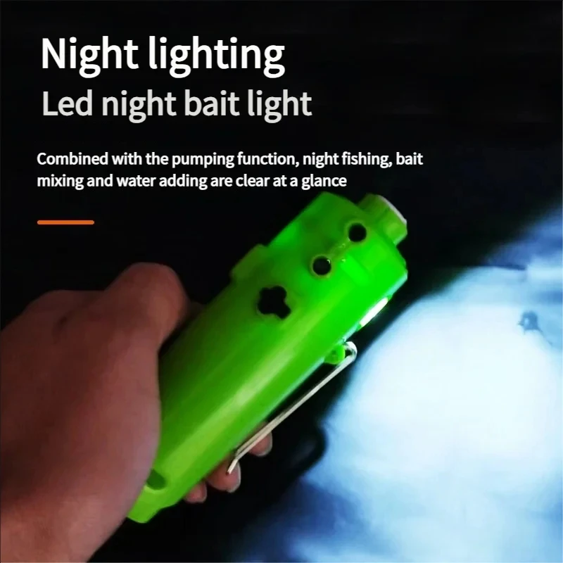 مضخة أكسجين صغيرة محمولة، مع أنبوب حجري هوائي، ثلاثة في واحد، شحن USB، مضخة مياه أوتوماتيكية، إضاءة LED،