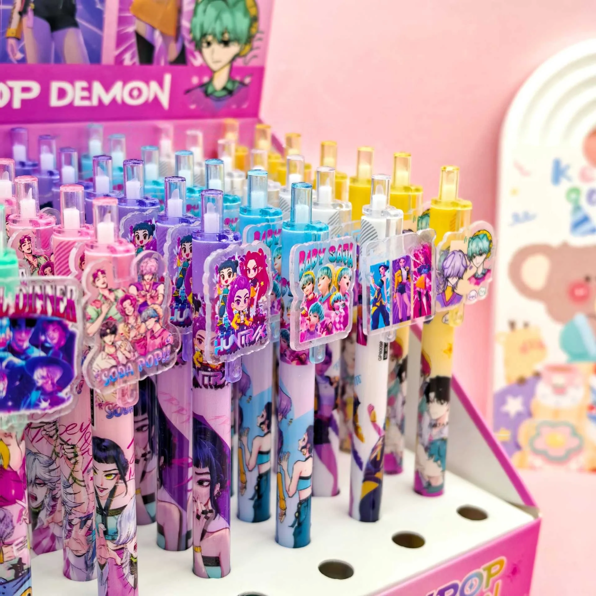 

hot Anime Kpop Demon Hunters Gel Pen Kawaii Ballpoint Pen Quick Drying Smooth Writing Student Office Supplies Stationery Gift