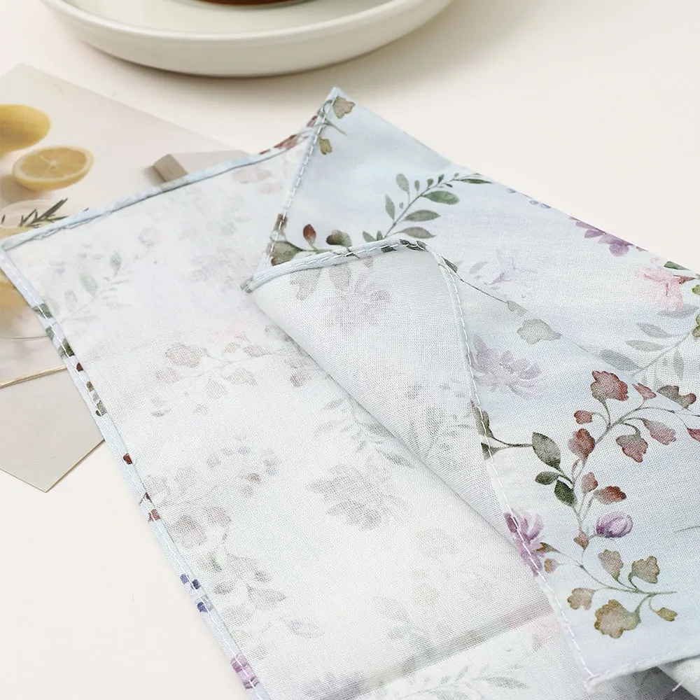Confezione da 6 fazzoletti da donna in puro cotone, fazzoletti stampati sottili morbidi e confortevoli, souvenir della sposa della stagione del matrimonio, regali per la festa della mamma