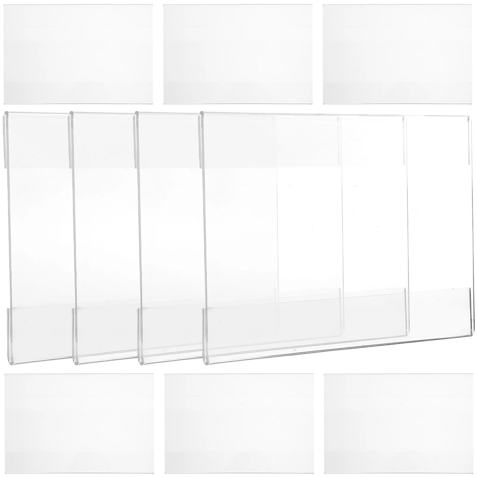 

10 Pcs Rack Shelf Transparent Price Tag Clip Label Holder Acrylic Wall Sign Horizontal Section Labels Merchandise White