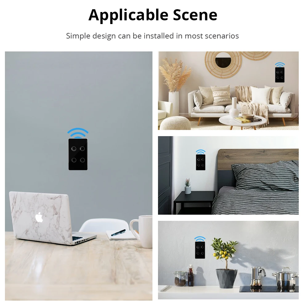 Zemismart-Joli Mural Tactile Intelligent Wi-Fi, Contrôle à Distance, Compatible Homekit