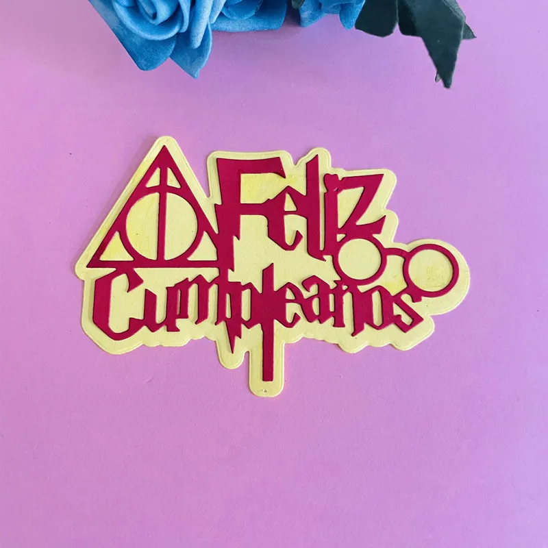 new spanish Word feliz cumpleanos Metal Cutting Dies DIY Scrapbook Paper Cards Embossing Craft Die Cut handmade craft