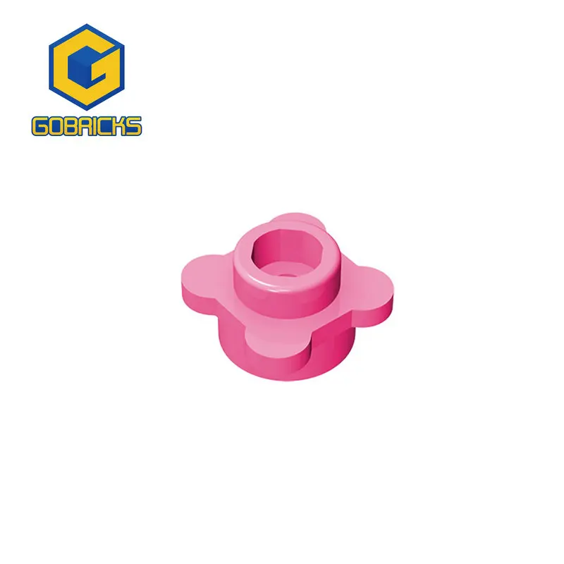 Gobricks 10Pcs Parts  Plate, Round 1x1 with Flower Edge 4 Knobs  Petals compatible with 33291 28573 pieces of children's toys