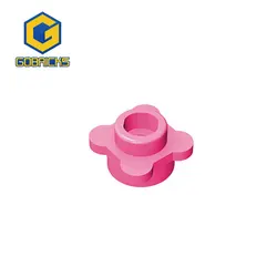 Gobricks 10Pcs Parts  Plate, Round 1x1 with Flower Edge 4 Knobs  Petals compatible with 33291 28573 pieces of children's toys