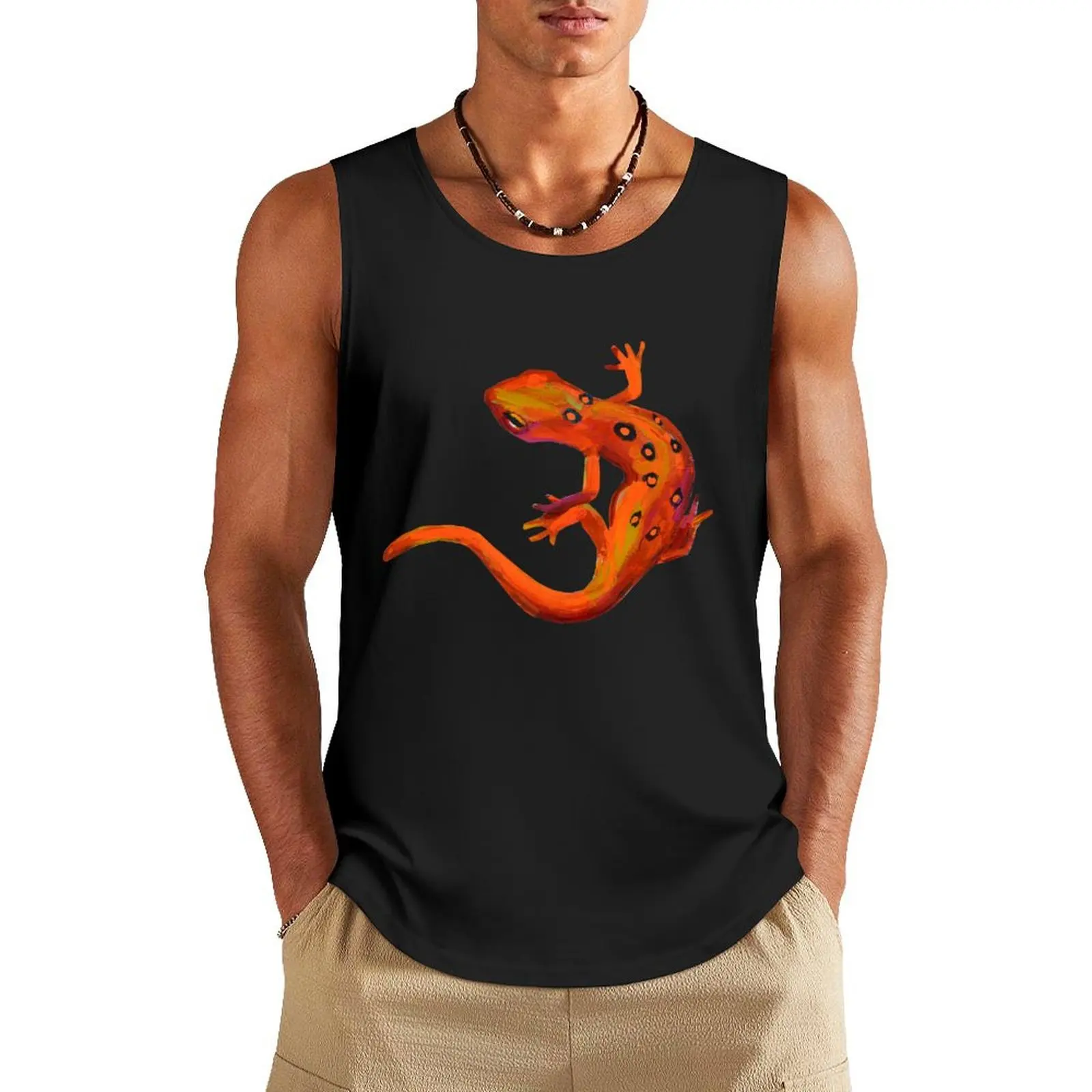 Eastern Newts Orange on Blue by Robert Phelps Tank Top Vest for boy basketball gym t-shirts man