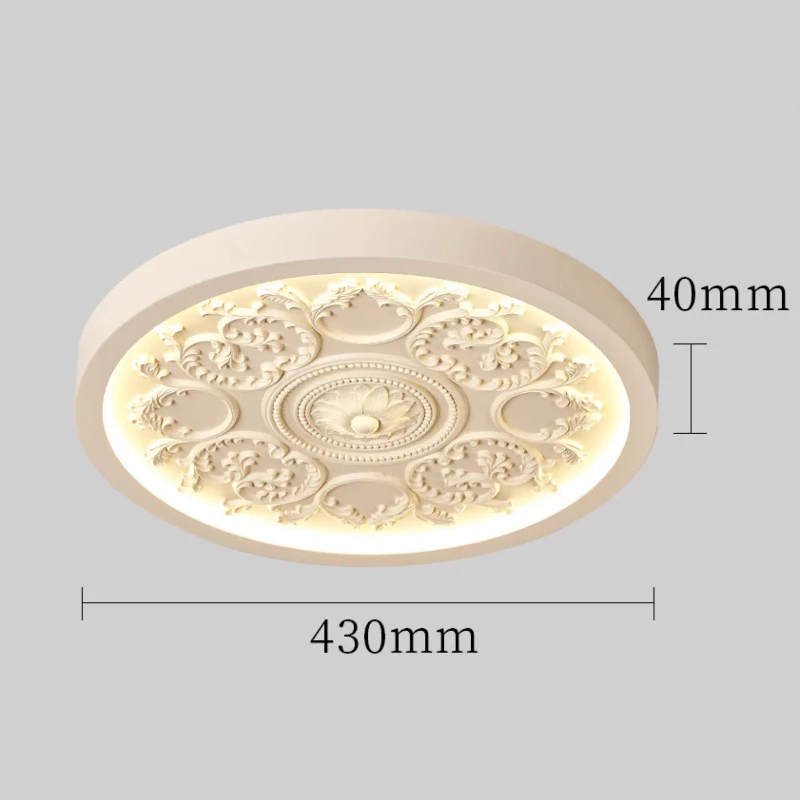 Vintage French Cream Carved Artistic Ceiling Light - Decor Lamp for Bedroom, Living Room & Study Home Wholesale